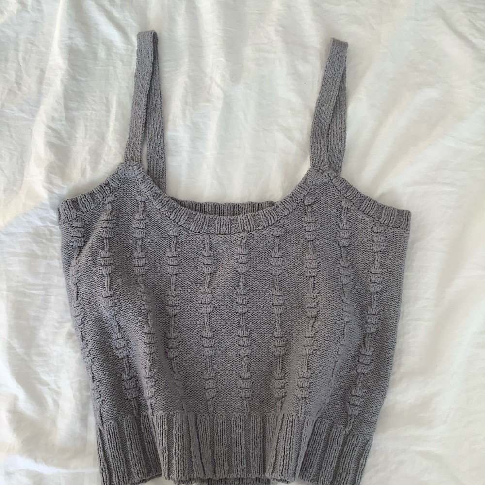 Gray Knit Women's Top